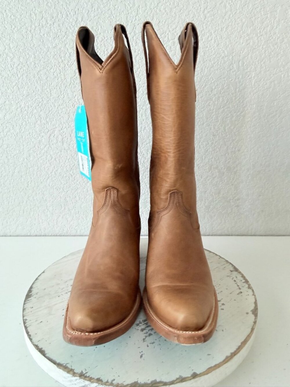 Lane EMMA JANE Brown Cowboy Boots Size 8 Western Cowgirl Mid Calf Tall Snip Toe - Picture 6 of 12